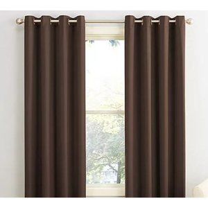 Sun Zero Lichtenberg Blackout Grommet Curtain One Pair Brown 40x63 NEW